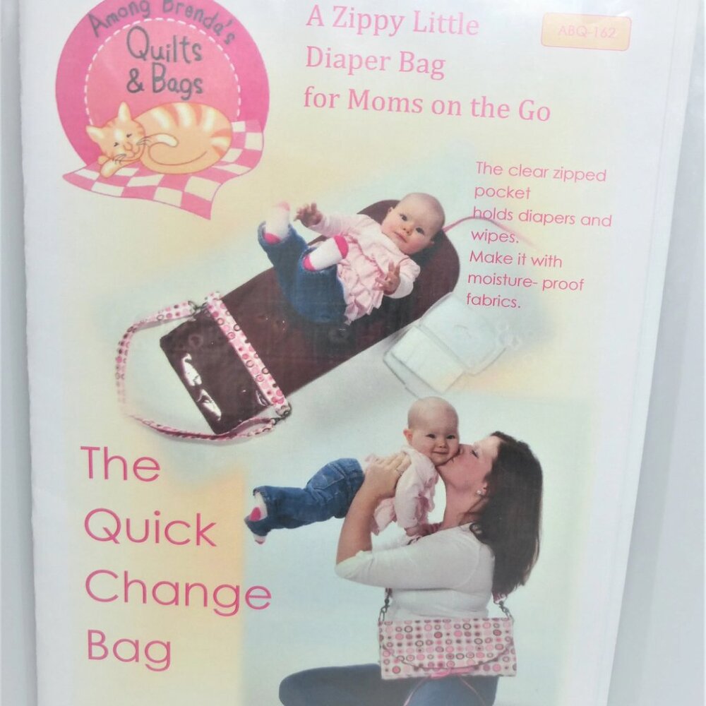 ON The GO ZIPPY Little DIAPER BAG Change Bag Among Brenda's Quilts & Bags Craft